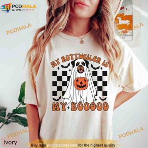 Rottweiler Ghost Dog Halloween Comfort Colors Shirt Dog Mom Fall Tee 2