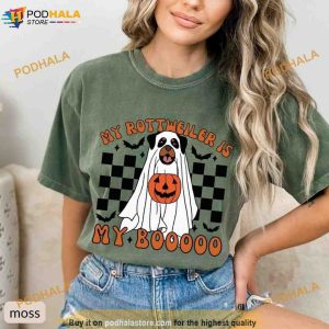 Rottweiler Ghost Dog Halloween Comfort Colors Shirt Dog Mom Fall Tee 3