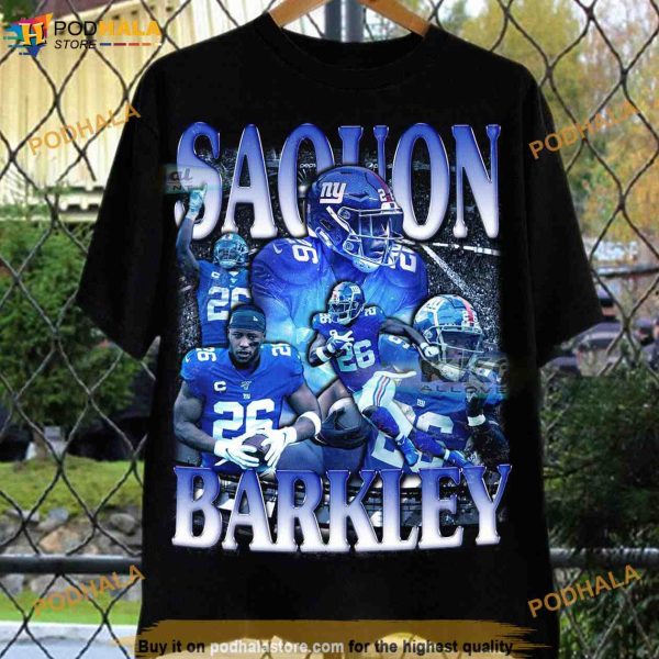 Saquon Barkley Classic Football Tee, NY Giants Women’s Shirt, Men’s Vintage Apparel