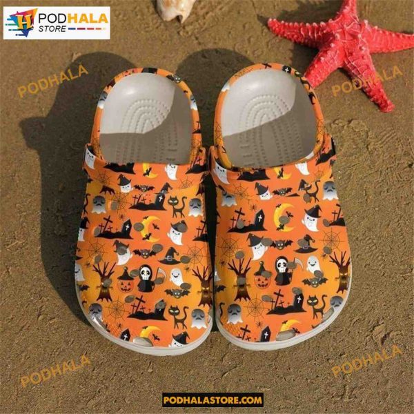 Seamless Pattern Clog Shoes Halloween Crocs, Halloween Gift Ideas