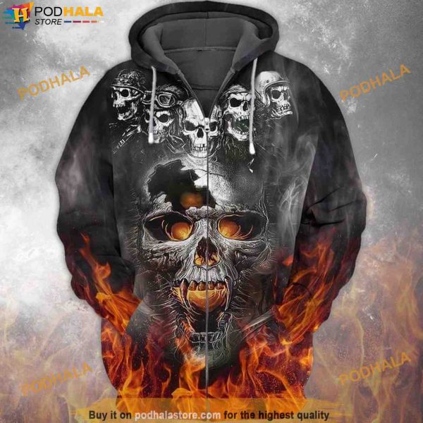 Skull Ghost Halloween 3D T Shirt Hoodie, Halloween Gifts For Kids