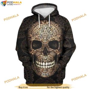 Skull Tattoos Full Printing Halloween 3D Hoodie, Halloween Gifts For Adults