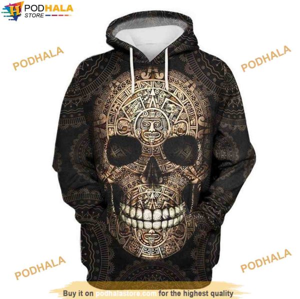 Skull Tattoos Full Printing Halloween 3D Hoodie, Halloween Gifts For Adults
