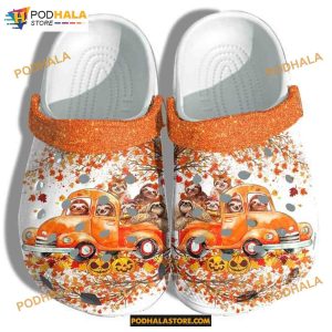 Sloth Camping Bus Shoes Clogs Fall Truck Pumpkin Halloween Crocs