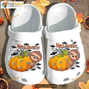 Sloth Pumpkin Crocband Clogs Halloween Crocs, Halloween Gift Ideas