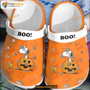 Snoopy Boo In The Pumpkin The Peanut Movie Crocband Clogs Halloween Crocs