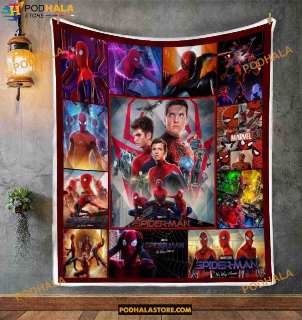 Spiderman Quilt, Custom Name Spiderman Fleece Blanket, Gifts For Disney Lovers