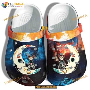 Sugar Skull Mexican Cat Halloween Crocs Classic Clog Shoes