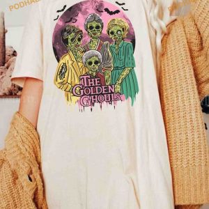 The Golden Ghouls Horror Halloween Comfort Colors Shirt Let's Go Ghouls Tee 1