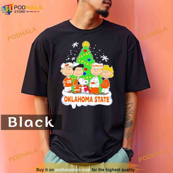 The Peanuts Characters Oklahoma State University Christmas 2023 Comfort Colors Shirt