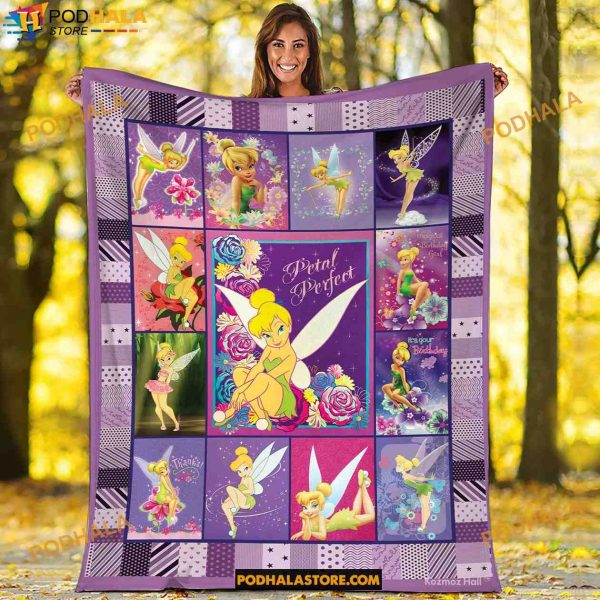Tinkerbell Fleece Blanket, Tinkerbell Princess Lovers Gift, Gifts For Disney Lovers