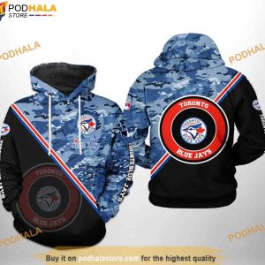 Toronto Blue Jays MLB Camo Team 3D Hoodie, MLB Clothing For Fans