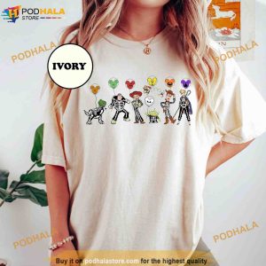Toy Story Skeleton Halloween Comfort Colors Shirt, Woody Buzz Lightyear Jessie Tee