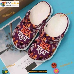 Trick Or Treat Theme Pattern Halloween Crocs Crocband Clogs Shoes, Halloween Gift Ideas