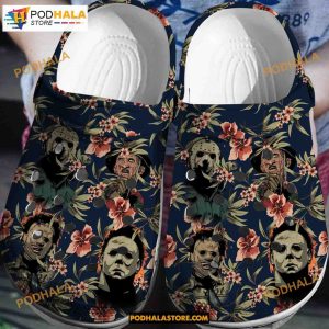 Tropical Horror Faces Crocs 3D Clog Shoes, Halloween Gift Ideas