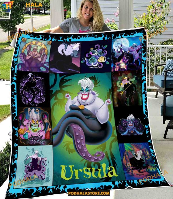 Ursula The Little Mermaid Fleece Blanket, Gifts For Disney Lovers