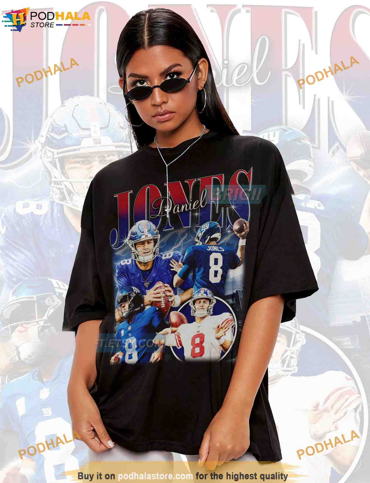 Daniel Jones Football T-Shirt, Gifts For Ny Giants Fans - Ink In Action