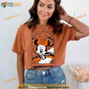 Vintage Disney Minnie Mouse Halloween Comfort Colors Shirt, Mickey Skeleton Halloween Party Shirt