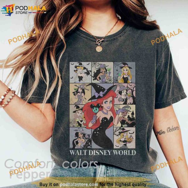 Vintage Disney Princess Halloween Comfort Colors Shirt, Retro Walt Disney World Halloween Shirt