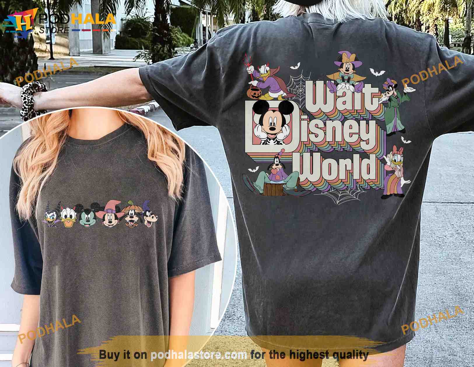 Vintage Disneyworld Halloween T-Shirt, Walt Disney World Mickey and Friends Comfort Colors Shirt