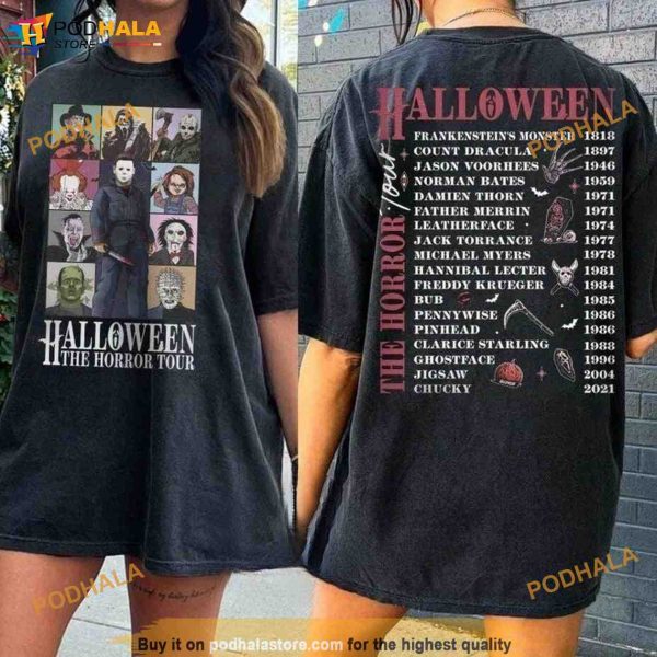 Vintage Halloween Characters The Horror Tour 90s T-shirt