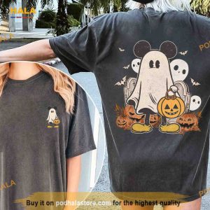 Vintage Mickey Ghost Disneyland Halloween Comfort Colors Shirt, Mickey and Friends Matching Tee
