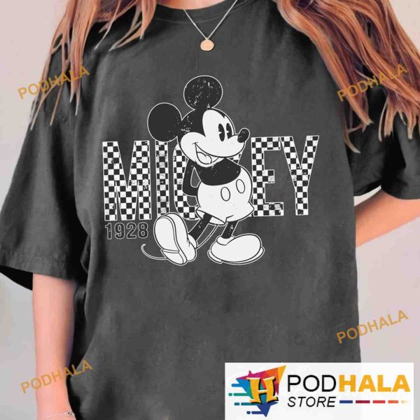 Vintage Mickey Minnie Checkered Comfort Colors Shirt, Disney trip 2023