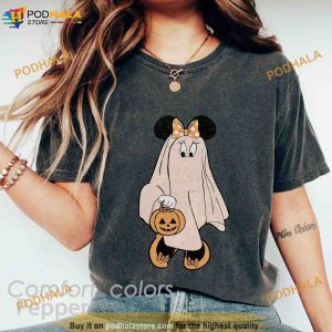 Vintage Minnie Mouse Ghost Comfort Colors Shirt, Disney Halloween Shirt For Fans