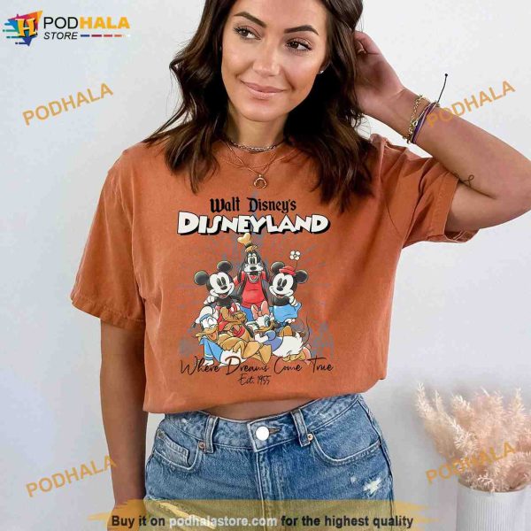 Walt Disney’s Disneyland Est 1955 Comfort Colors Shirt – Vintage Mickey Friends Dream