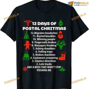 12 Days Of Christmas Funny Postal Worker Classic T-shirt