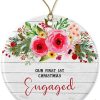 1st Christmas Engaged Keepsake Ceramic Ornament