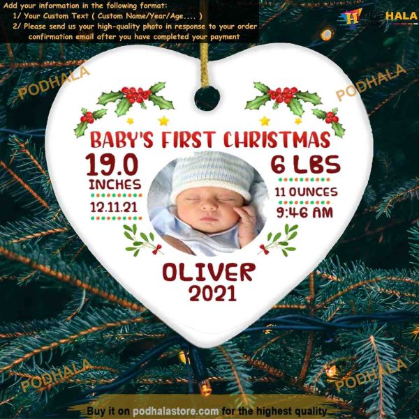 2023 Baby’s First Christmas Ornament, Personalized Family Ornaments
