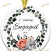 2023 1st Christmas Engaged Ornament, Baby's First Christmas Ceramic Bauble