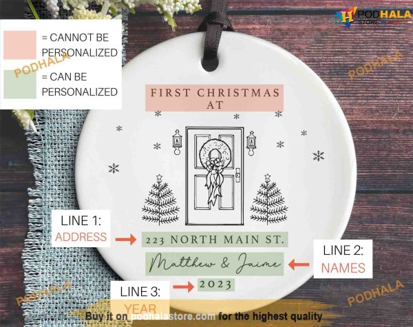 2023 Address Ornament, First Christmas at New Home, Family Christmas Ornaments