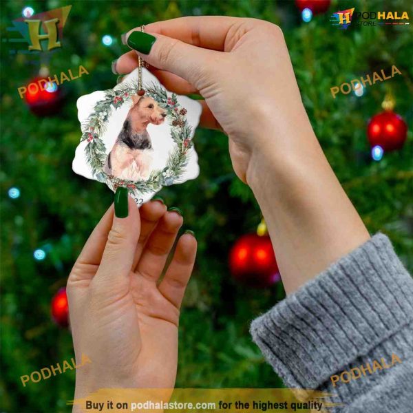 2023 Airedale Terrier Snowflake Ornament, Personalized Family Ornaments