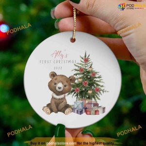 2023 Baby's First Xmas Ornament, Custom Bear Design