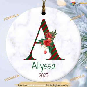 2023 Custom Family Christmas Ornament, Monogram Alphabet, Personalized Family Ornaments
