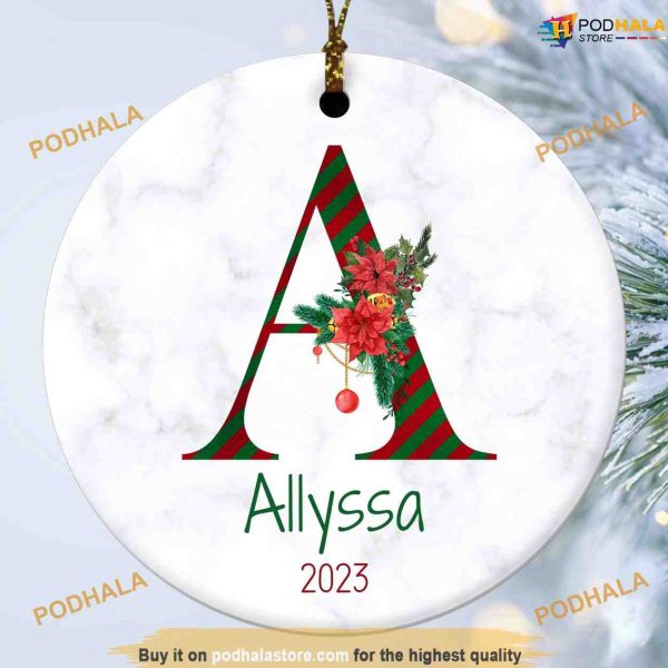 2023 Custom Family Christmas Ornament, Monogram Alphabet, Personalized Family Ornaments