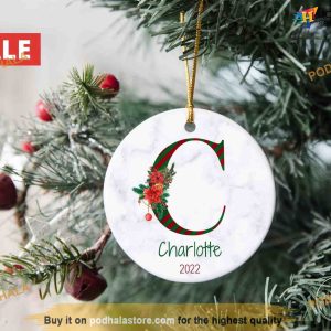 2023 Custom Family Christmas Ornament Monogram Alphabet Personalized Family Ornaments 2 2