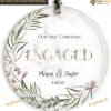 2023 Engaged Ornament, Personalized Ceramic Keepsake