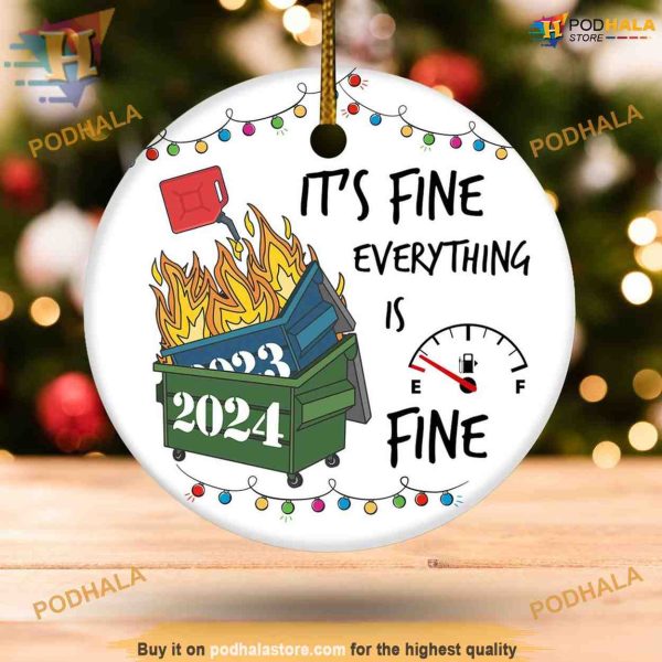 2023 Everything is Fine Christmas Ornament, Personalized Family Ornaments