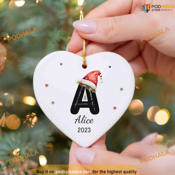 2023 Family Monogram Keepsake, Custom Letter Ornament, Family Tree Decoration