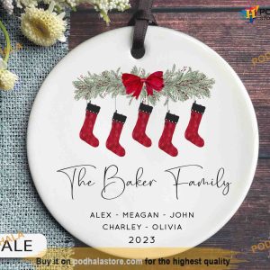 2023 Family Stocking Ornament, Christmas Names Keepsake, Family Christmas Ornaments