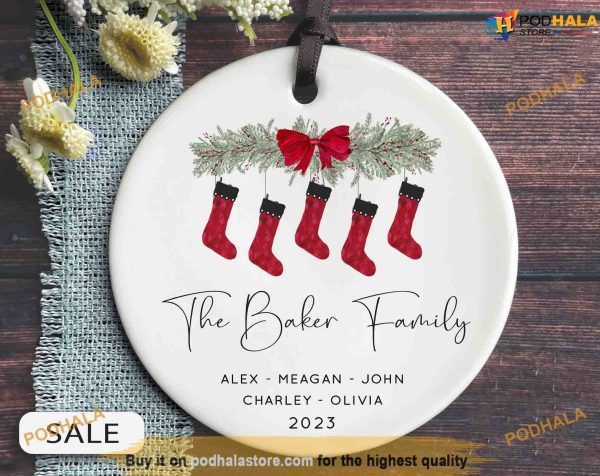2023 Family Stocking Ornament, Christmas Names Keepsake, Family Christmas Ornaments
