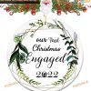 2023 First Christmas Engaged, Personalized Ceramic Ornament
