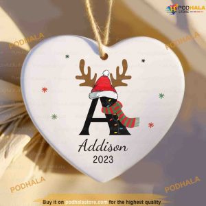 2023 Monogram Family Ornament, Custom Letter Name, Family Tree Decoration