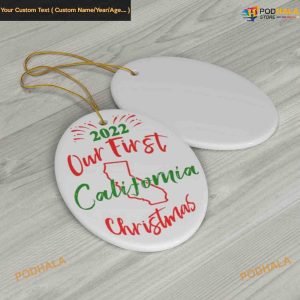 2023 Our First California, Personalized Christmas Tree Ornament