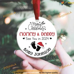 2023 Pregnancy Ornament, Gift for Expecting Parents, Personalized Family Christmas Ornaments