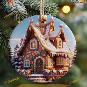 3D Gingerbread House Christmas Ornament, Custom Family Ornaments