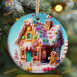 3D Gingerbread House Christmas Ornament, Family Christmas Ornaments